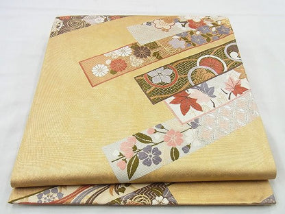 平和屋着物◎六通柄袋帯 唐織 斜取能衣文 金銀糸 逸品 BAAI4411jm