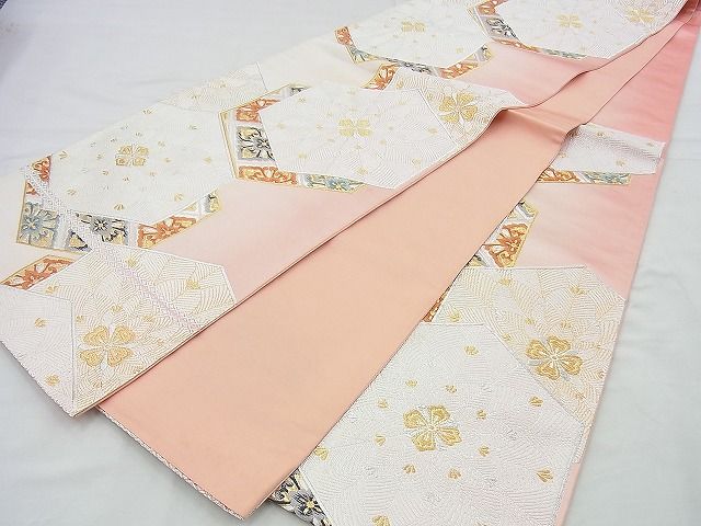 平和屋着物◎太鼓柄袋帯 唐織 花菱亀甲 金銀糸 逸品 BAAI4418jm
