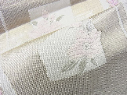 平和屋着物◎六通柄袋帯 唐織 格子花文 金糸 やまとオリジナル 逸品 BAAI4436jm