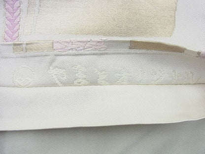 平和屋着物◎六通柄袋帯 唐織 格子花文 金糸 やまとオリジナル 逸品 BAAI4436jm