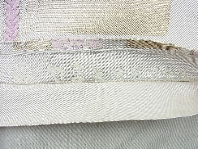 平和屋着物◎六通柄袋帯 唐織 格子花文 金糸 やまとオリジナル 逸品 BAAI4436jm