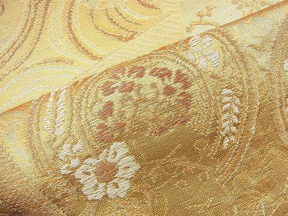平和屋着物◎六通柄袋帯 有職色紙散らし 金糸 逸品 BAAI4451jm