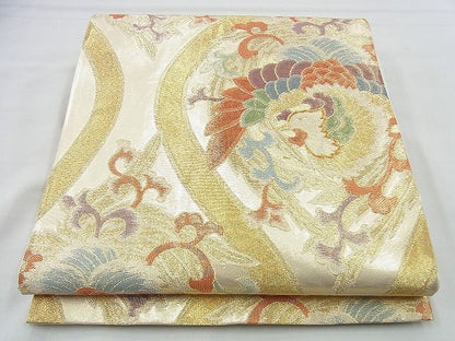 平和屋着物◎六通柄袋帯 鳳凰立涌文様 金糸 逸品 BAAI4455jm