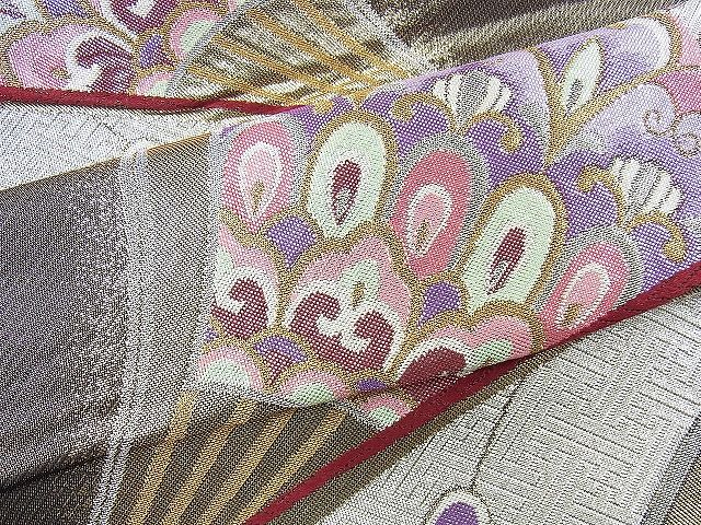 平和屋着物◎六通柄袋帯 扇面華文 金糸逸品 BAAI4452jm