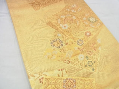 平和屋着物◎六通柄袋帯 有職色紙散らし 金糸 逸品 BAAI4451jm