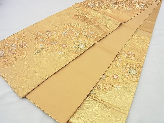平和屋着物◎六通柄袋帯 有職色紙散らし 金糸 逸品 BAAI4451jm