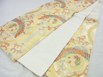 平和屋着物◎六通柄袋帯 鳳凰立涌文様 金糸 逸品 BAAI4455jm