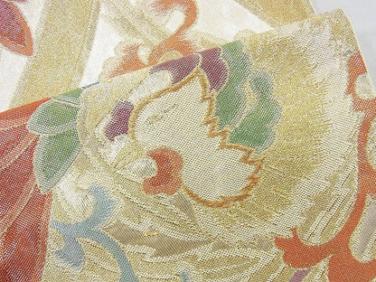 平和屋着物◎六通柄袋帯 鳳凰立涌文様 金糸 逸品 BAAI4455jm