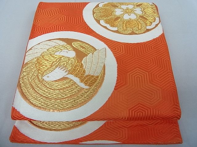 平和屋着物◎六通柄袋帯 唐織 鳳凰花丸文 金糸 逸品 DAAH4021cf