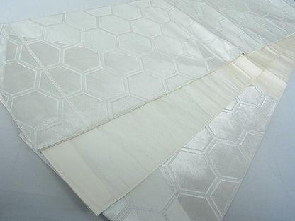 平和屋着物◎六通柄袋帯 亀甲繋ぎ 銀糸 逸品 DAAH4041cf