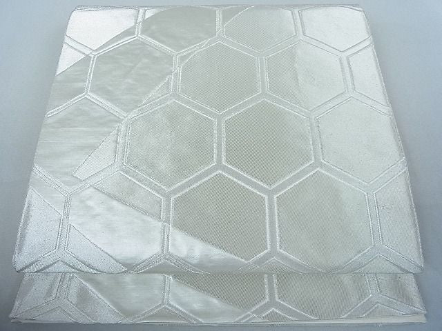 平和屋着物◎六通柄袋帯 亀甲繋ぎ 銀糸 逸品 DAAH4041cf