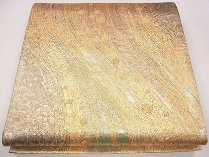 平和屋着物■六通柄袋帯 流水花唐草文 金糸 逸品 CAAG2265eg