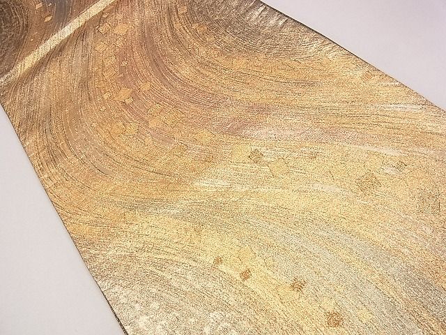 平和屋着物■六通柄袋帯 流水花唐草文 金糸 逸品 CAAG2265eg