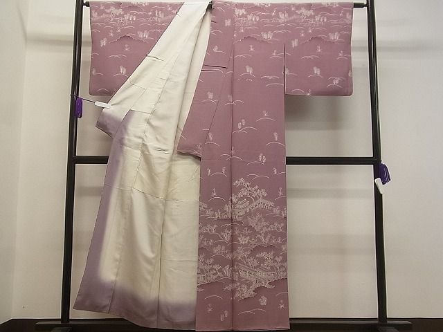 平和屋着物■付下げ　風景草花文　逸品　CAAF9132vf