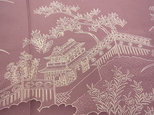 平和屋着物■付下げ　風景草花文　逸品　CAAF9132vf