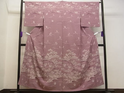 平和屋着物■付下げ　風景草花文　逸品　CAAF9132vf