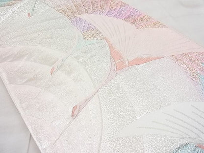 平和屋着物◎六通柄袋帯 唐織 飛鶴 金銀糸 逸品 BAAI1114sa