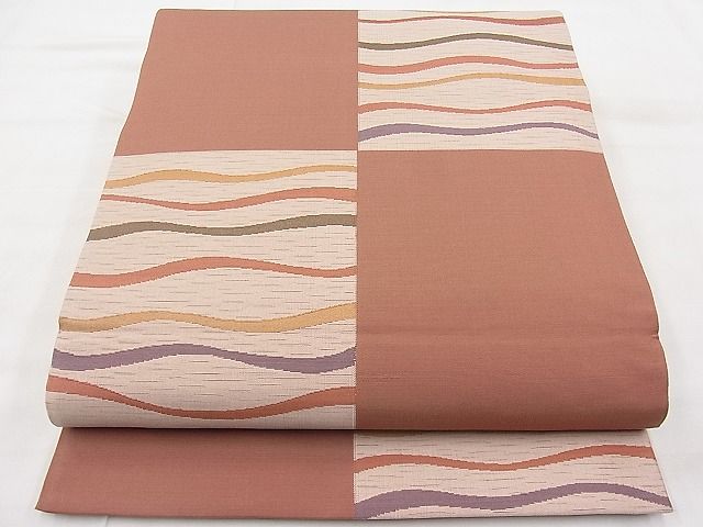平和屋着物◎六通柄袋帯 市松文様 逸品 BAAI1138sa