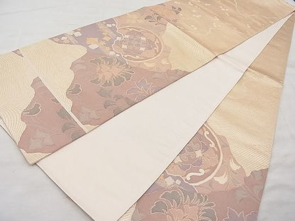 平和屋着物◎六通柄袋帯 道長更紗花文 金糸 逸品 BAAI1153sa