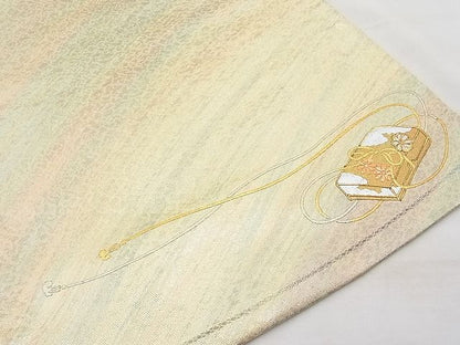 平和屋着物◎六通柄袋帯 螺鈿 ワンポイント 文箱 金銀彩 逸品 BAAI1155sa