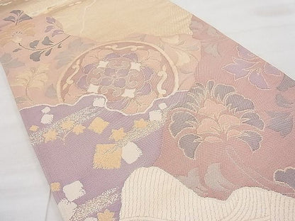 平和屋着物◎六通柄袋帯 道長更紗花文 金糸 逸品 BAAI1153sa