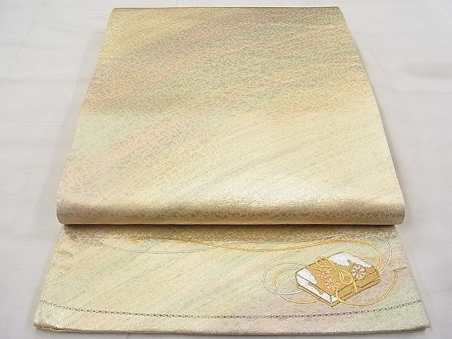 平和屋着物◎六通柄袋帯 螺鈿 ワンポイント 文箱 金銀彩 逸品 BAAI1155sa