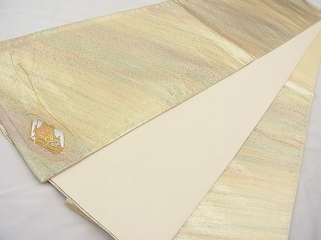 平和屋着物◎六通柄袋帯 螺鈿 ワンポイント 文箱 金銀彩 逸品 BAAI1155sa