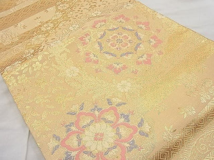 平和屋着物◎佐賀錦 六通柄袋帯 宝相華 金糸 逸品 BAAI1176sa