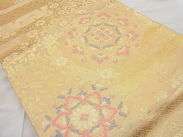 平和屋着物◎佐賀錦 六通柄袋帯 宝相華 金糸 逸品 BAAI1176sa