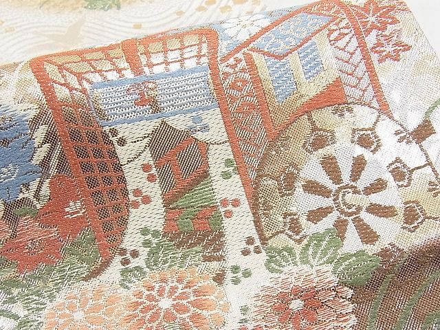 平和屋着物◎佐賀錦 六通柄袋帯 京絵巻 金銀糸 逸品 BAAI1170sa
