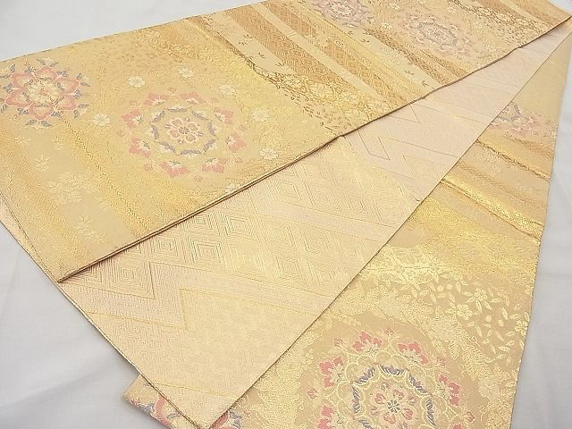 平和屋着物◎佐賀錦 六通柄袋帯 宝相華 金糸 逸品 BAAI1176sa