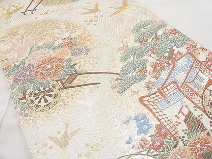 平和屋着物◎佐賀錦 六通柄袋帯 京絵巻 金銀糸 逸品 BAAI1170sa