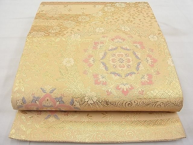 平和屋着物◎佐賀錦 六通柄袋帯 宝相華 金糸 逸品 BAAI1176sa