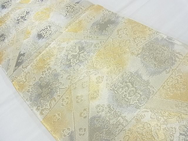 平和屋着物◎六通柄袋帯 切嵌花唐草文 金糸 逸品 BAAH5344ns