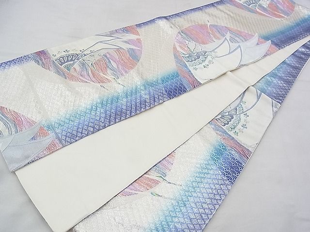 平和屋着物◎六通柄袋帯 唐織 飛鶴 金銀糸 逸品 BAAH5399ns