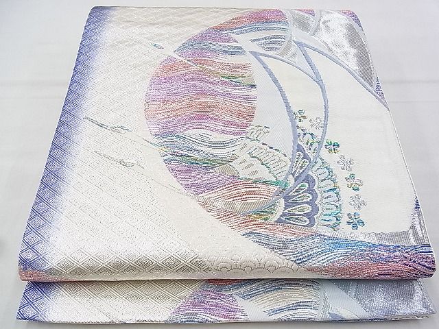 平和屋着物◎六通柄袋帯 唐織 飛鶴 金銀糸 逸品 BAAH5399ns