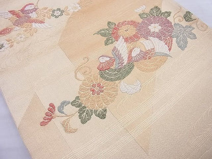 平和屋着物◎六通柄袋帯 正倉凰花鳥 金糸 逸品 BAAH6129cm