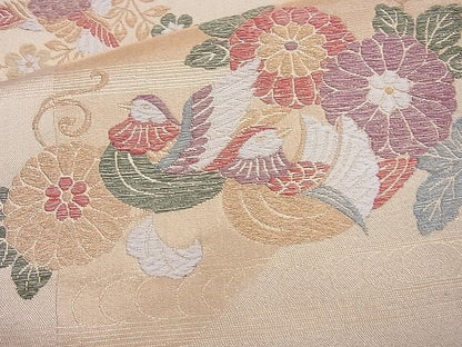 平和屋着物◎六通柄袋帯 正倉凰花鳥 金糸 逸品 BAAH6129cm