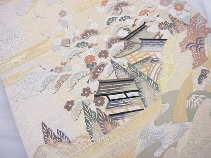 平和屋着物◎六通柄袋帯 唐織 彩雲御所解文 金銀糸 逸品 BAAH6124cm