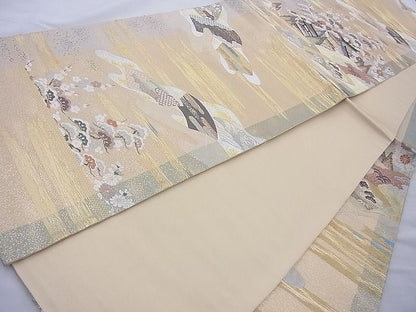 平和屋着物◎六通柄袋帯 唐織 彩雲御所解文 金銀糸 逸品 BAAH6124cm