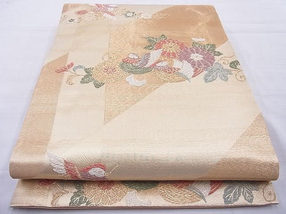 平和屋着物◎六通柄袋帯 正倉凰花鳥 金糸 逸品 BAAH6129cm