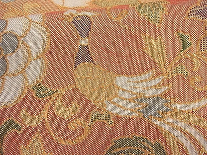 平和屋着物◎佐賀錦 六通柄袋帯 鳳凰花唐草文 金糸 やまとオリジナル 逸品 BAAH6177cm