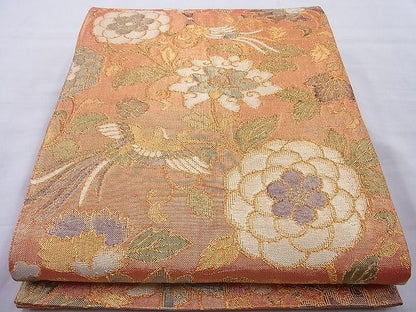 平和屋着物◎佐賀錦 六通柄袋帯 鳳凰花唐草文 金糸 やまとオリジナル 逸品 BAAH6177cm