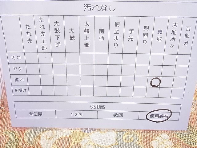 平和屋着物◎佐賀錦 六通柄袋帯 鳳凰花唐草文 金糸 やまとオリジナル 逸品 BAAH6177cm