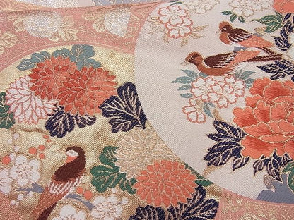 平和屋着物◎六通柄袋帯 唐織 古伊万里 丸取絵皿文 金銀糸 逸品 BAAI4004cm