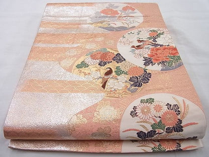 平和屋着物◎六通柄袋帯 唐織 古伊万里 丸取絵皿文 金銀糸 逸品 BAAI4004cm