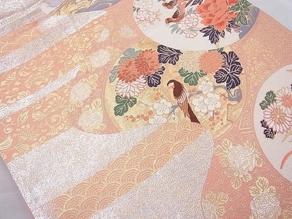 平和屋着物◎六通柄袋帯 唐織 古伊万里 丸取絵皿文 金銀糸 逸品 BAAI4004cm