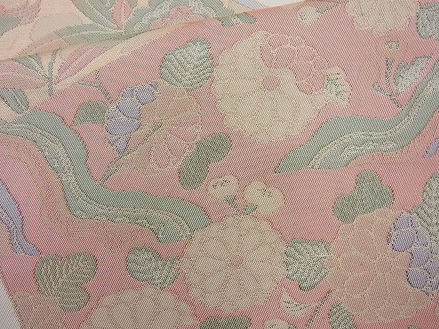 平和屋着物◎全通柄 本袋帯 切嵌草花文 逸品 BAAI4026cm