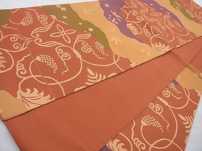 平和屋着物◎六通柄袋帯 名物裂 金糸 逸品 BAAI4023cm
