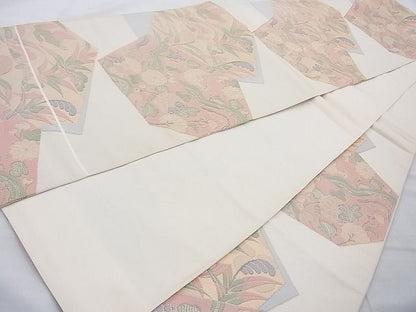 平和屋着物◎全通柄 本袋帯 切嵌草花文 逸品 BAAI4026cm